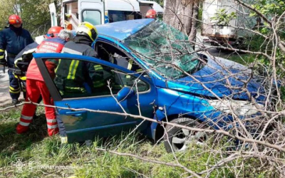 У Кривому Розі в авто, яке протаранило дерево, постраждали водійка та дитина (фото)