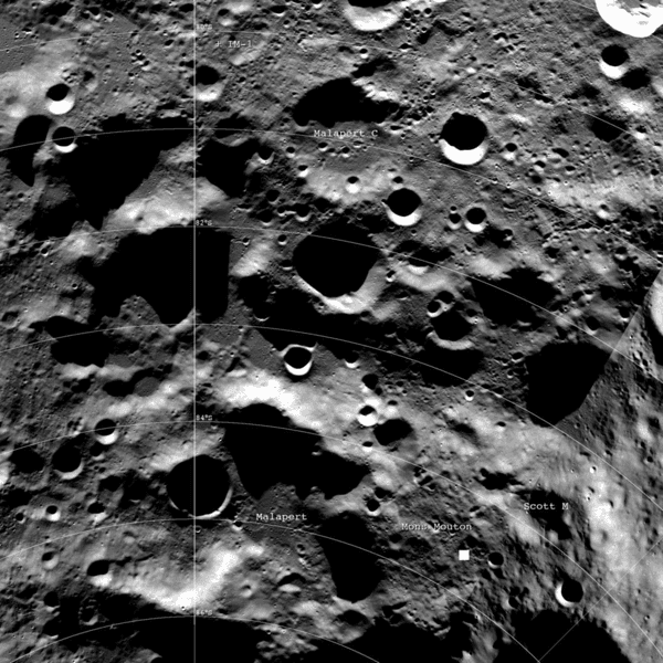 NASA's probe captured images of the future landing site for the lunar module "Athena."